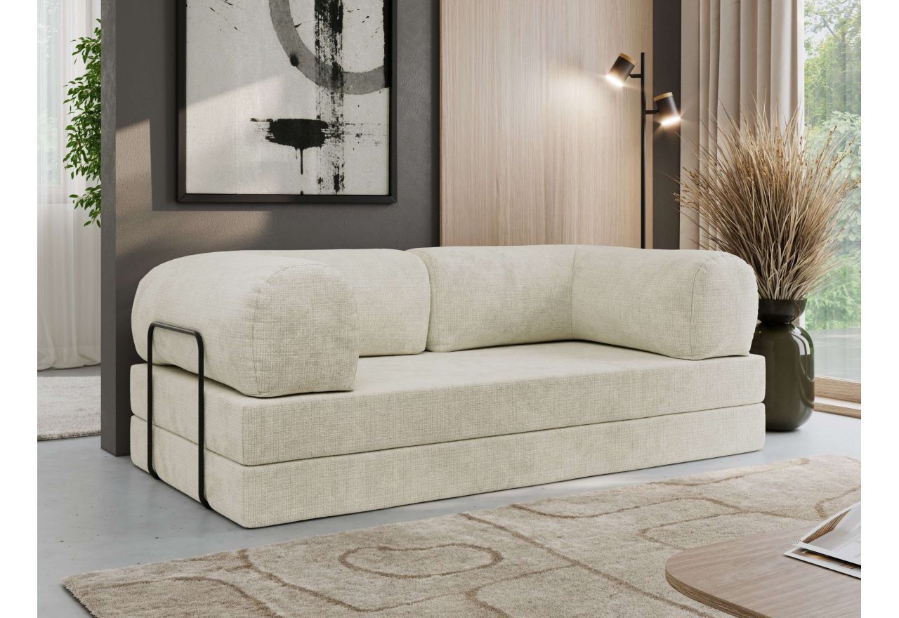 Sofa Orsetto - kremowy, szenil grubo tkany