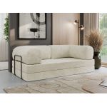 Sofa Orsetto - kremowy, szenil grubo tkany