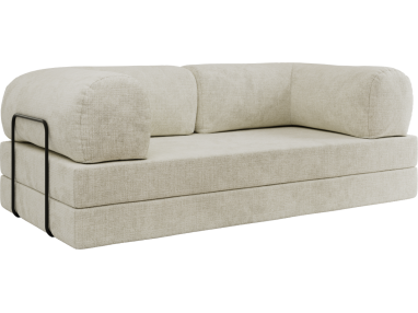Sofa Orsetto - kremowy, szenil grubo tkany