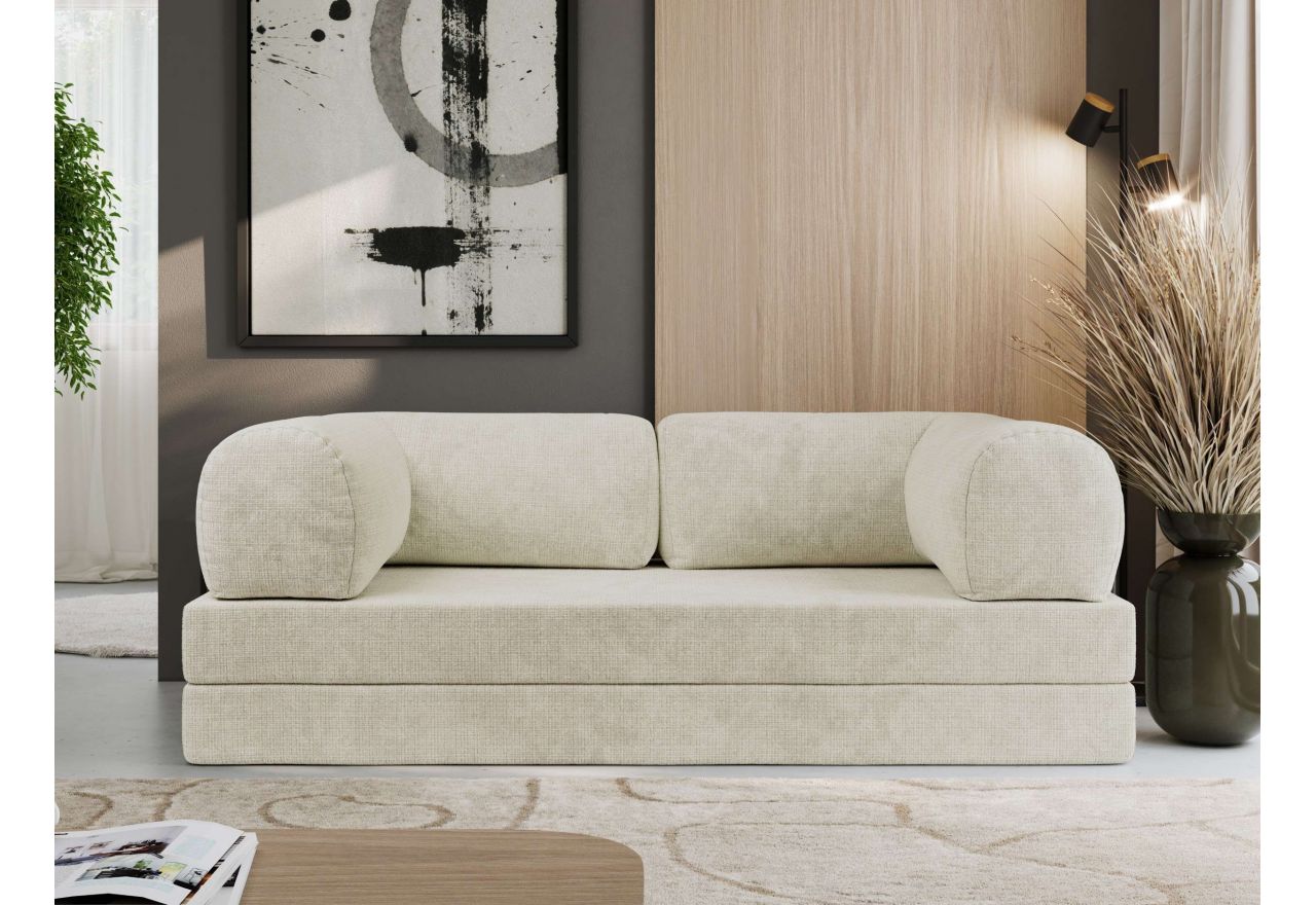 Sofa Orsetto - kremowy, szenil grubo tkany