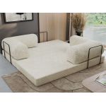 Sofa Orsetto - kremowy, szenil grubo tkany