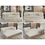 Sofa Orsetto - kremowy, szenil grubo tkany