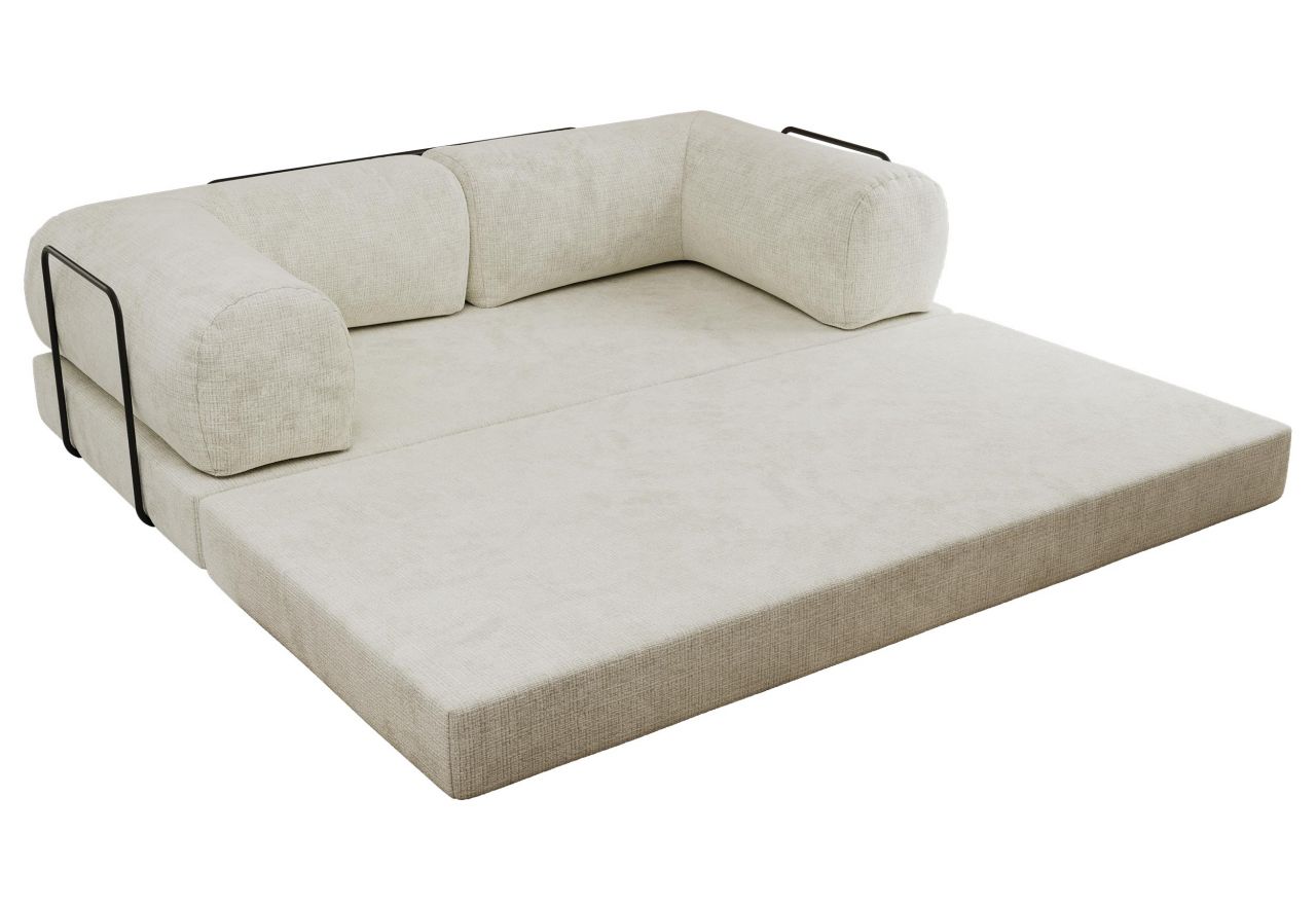 Sofa Orsetto - kremowy, szenil grubo tkany