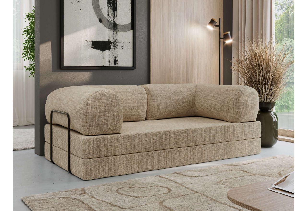 Sofa Orsetto - beżowy, szenil grubo tkany