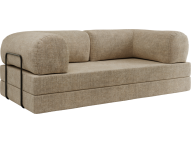 Sofa Orsetto - beżowy, szenil grubo tkany