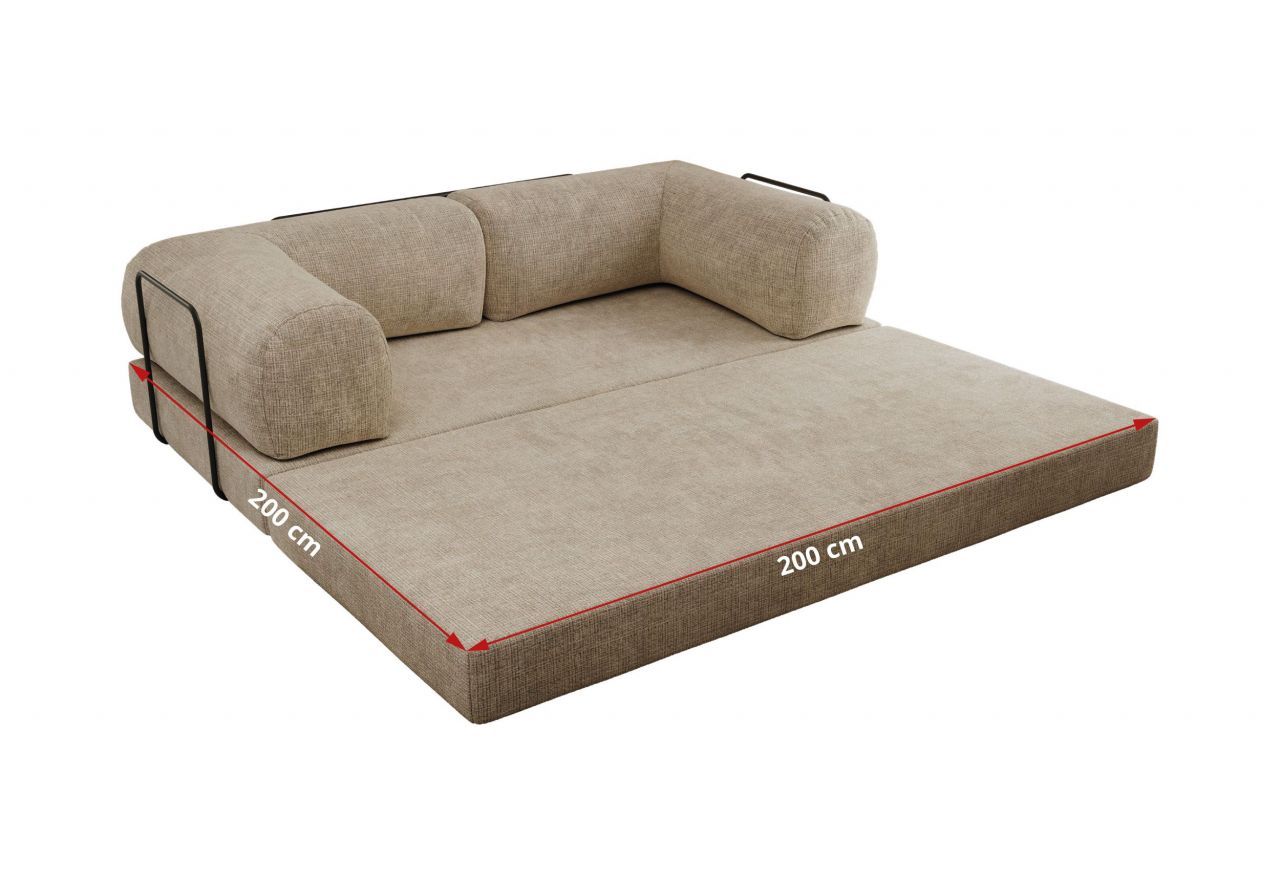 Sofa Orsetto - beżowy, szenil grubo tkany