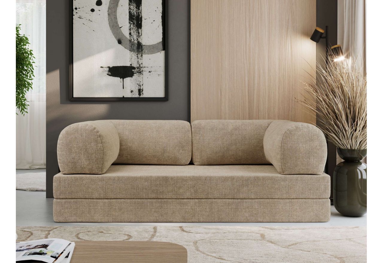 Sofa Orsetto - beżowy, szenil grubo tkany