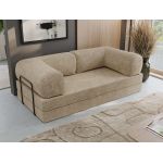 Sofa Orsetto - beżowy, szenil grubo tkany