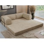 Sofa Orsetto - beżowy, szenil grubo tkany