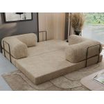 Sofa Orsetto - beżowy, szenil grubo tkany