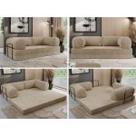 Sofa Orsetto - beżowy, szenil grubo tkany