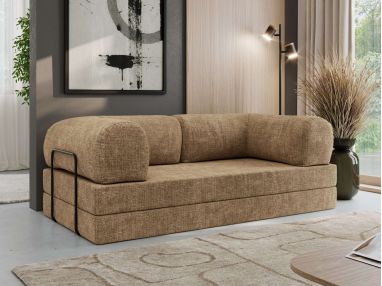 Sofa Orsetto - jasnobrązowy, szenil grubo tkany