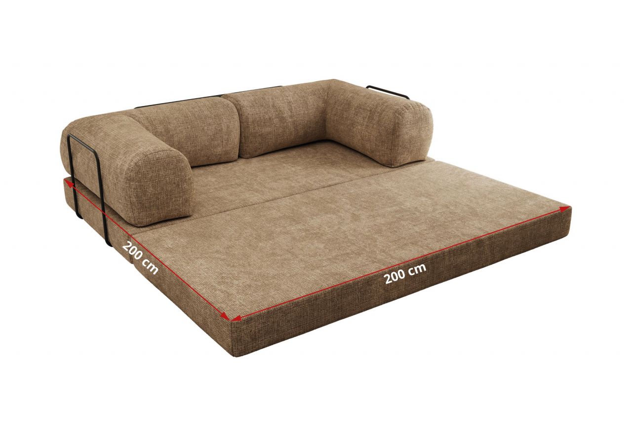 Sofa Orsetto - jasnobrązowy, szenil grubo tkany