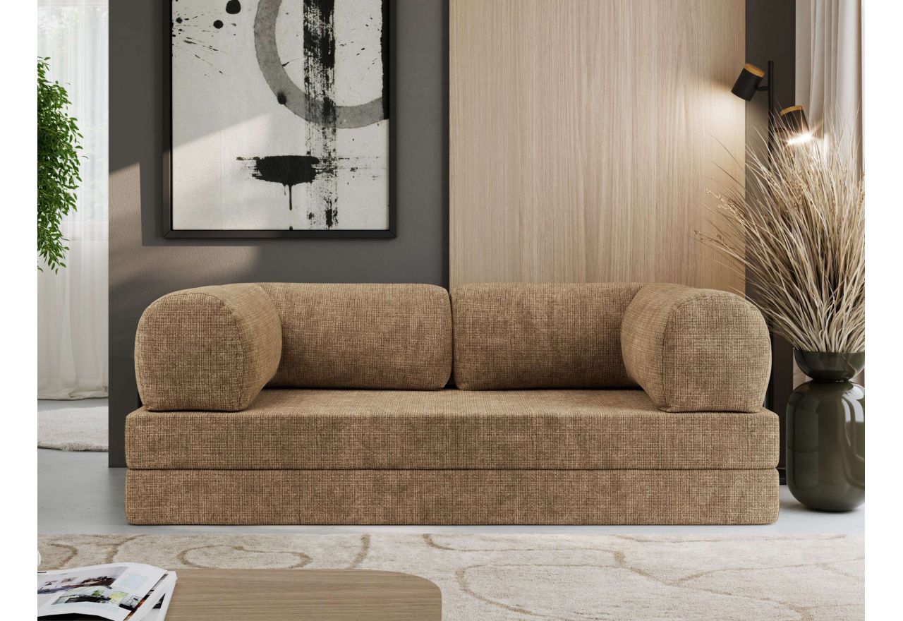 Sofa Orsetto - jasnobrązowy, szenil grubo tkany