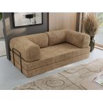 Sofa Orsetto - jasnobrązowy, szenil grubo tkany