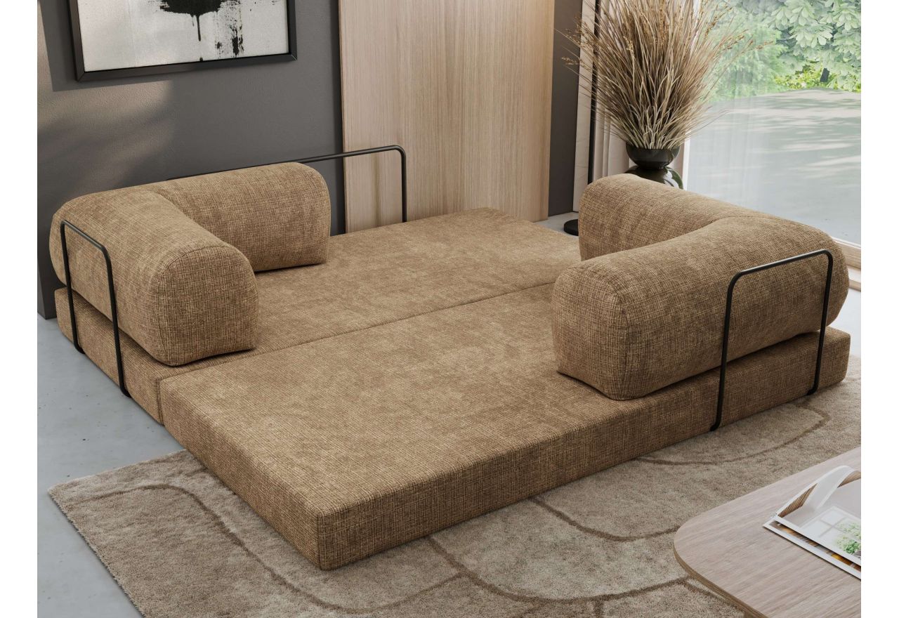 Sofa Orsetto - jasnobrązowy, szenil grubo tkany