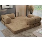 Sofa Orsetto - jasnobrązowy, szenil grubo tkany