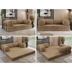 Sofa Orsetto - jasnobrązowy, szenil grubo tkany