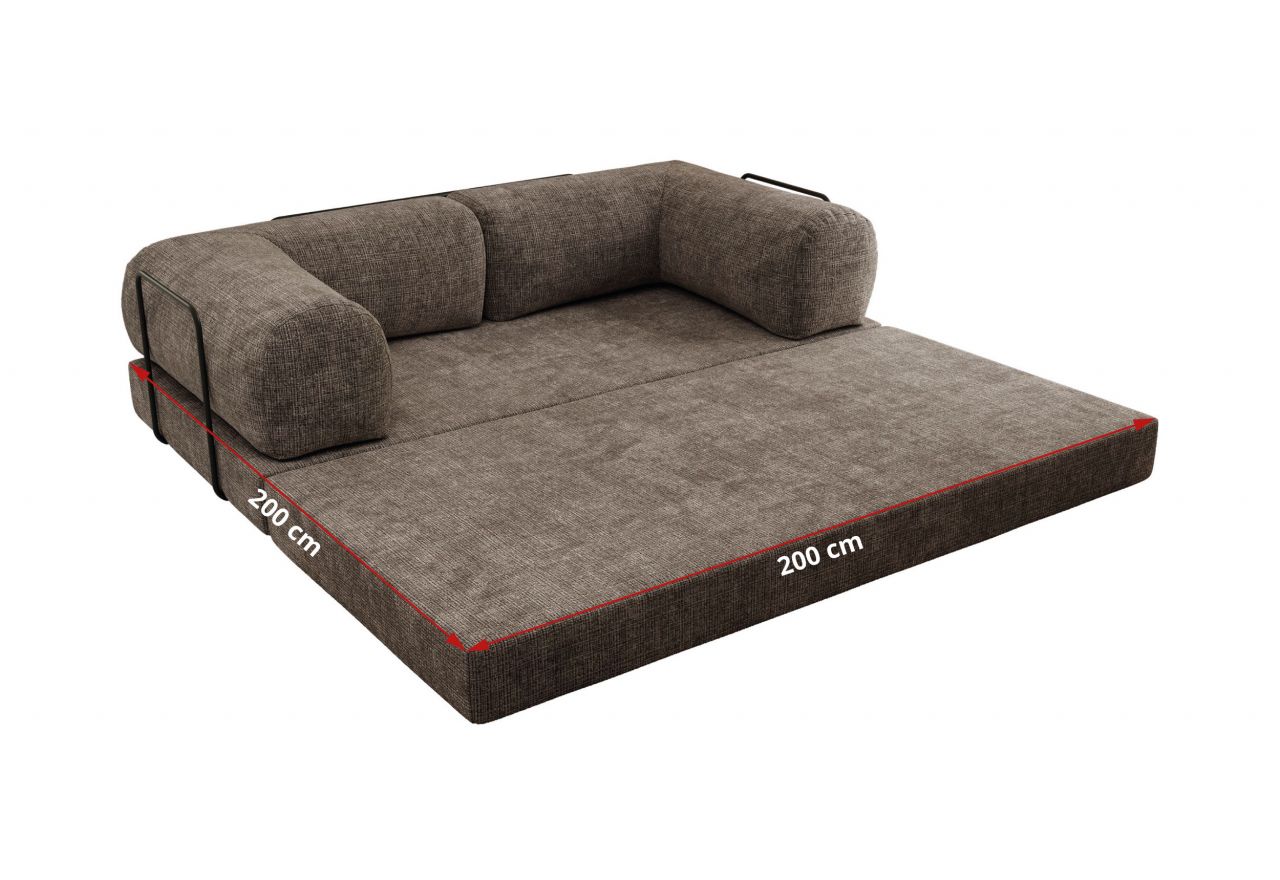 Sofa Orsetto - brązowy, szenil grubo tkany