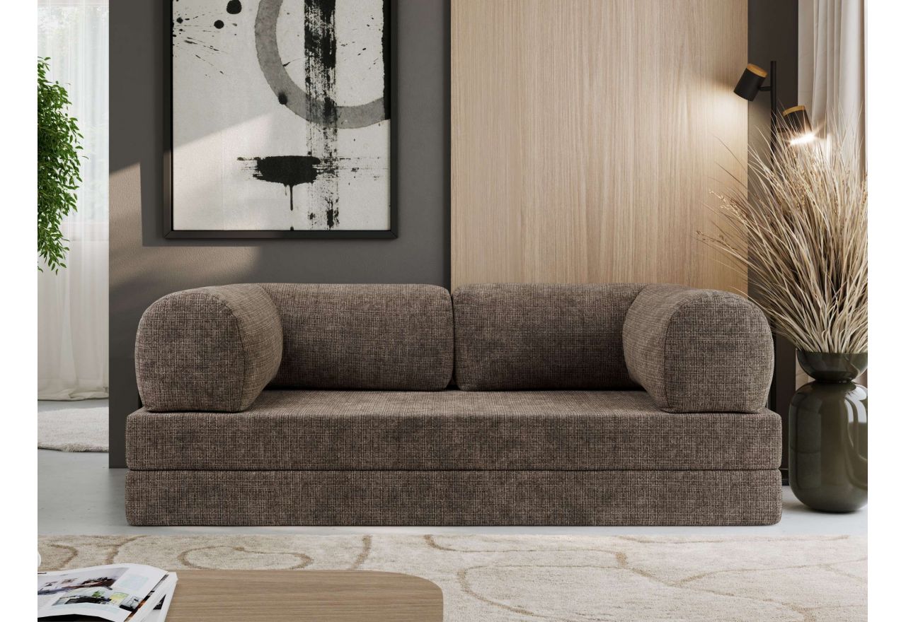 Sofa Orsetto - brązowy, szenil grubo tkany