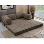 Sofa Orsetto - brązowy, szenil grubo tkany