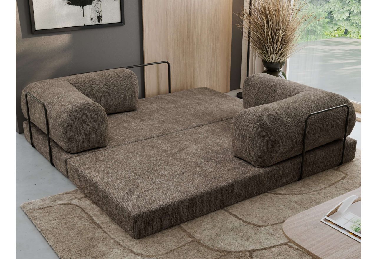 Sofa Orsetto - brązowy, szenil grubo tkany