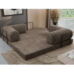 Sofa Orsetto - brązowy, szenil grubo tkany