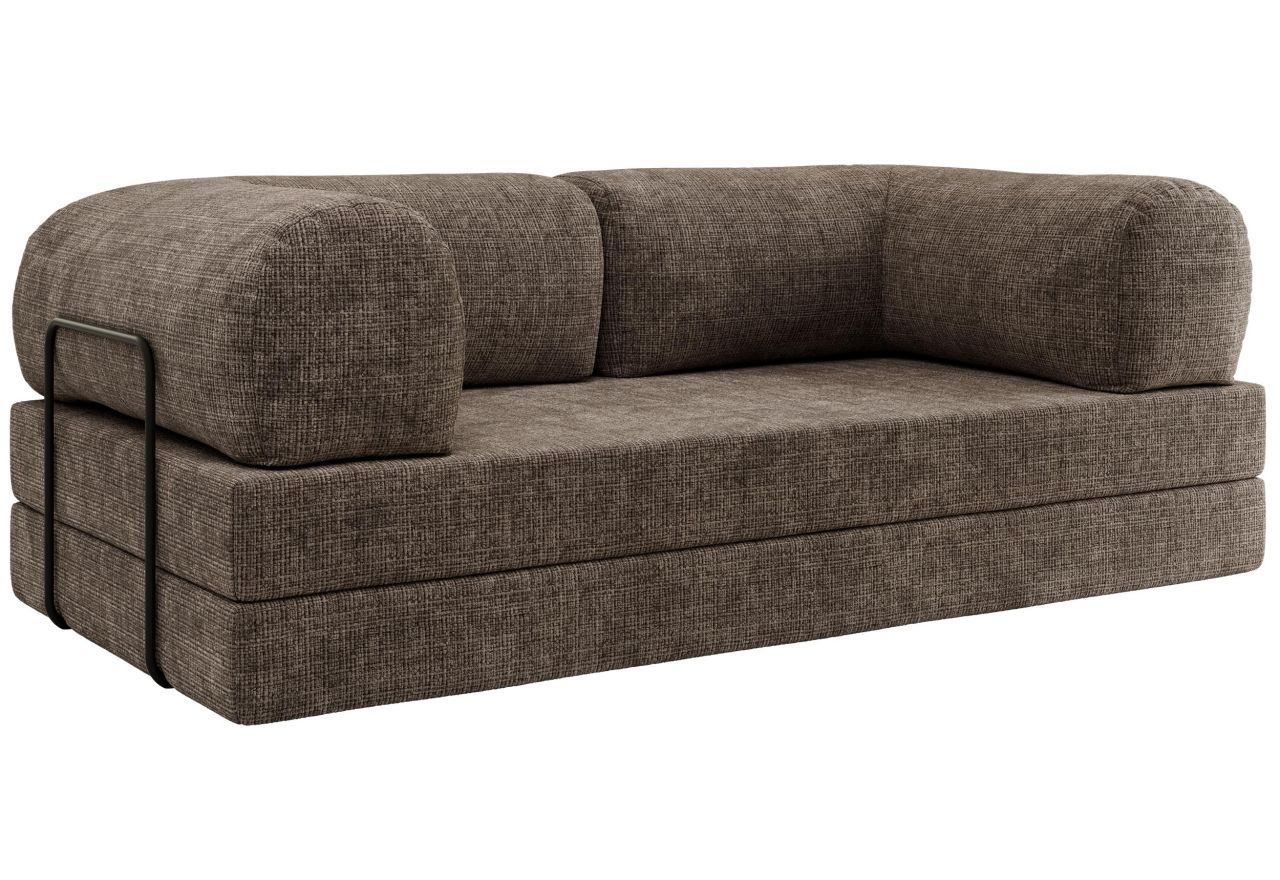 Sofa Orsetto - brązowy, szenil grubo tkany