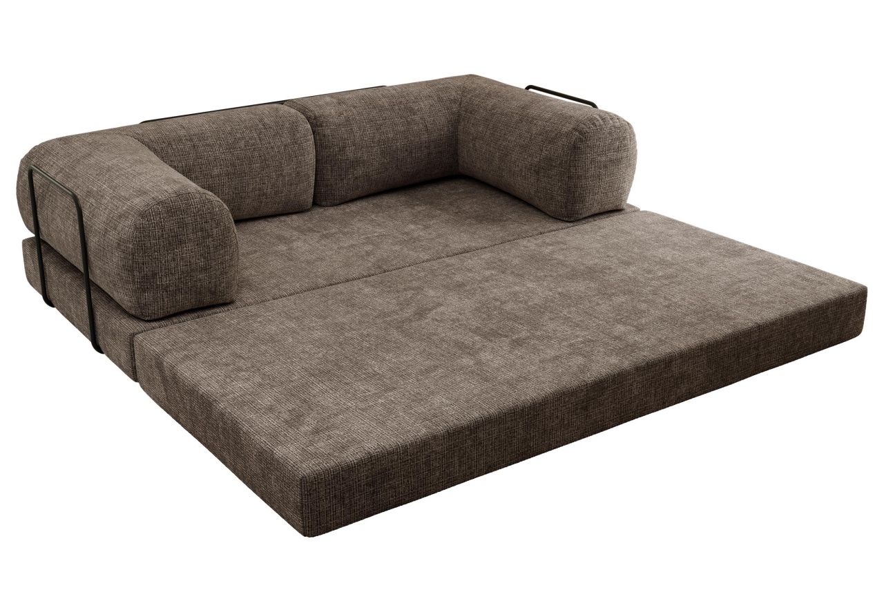 Sofa Orsetto - brązowy, szenil grubo tkany