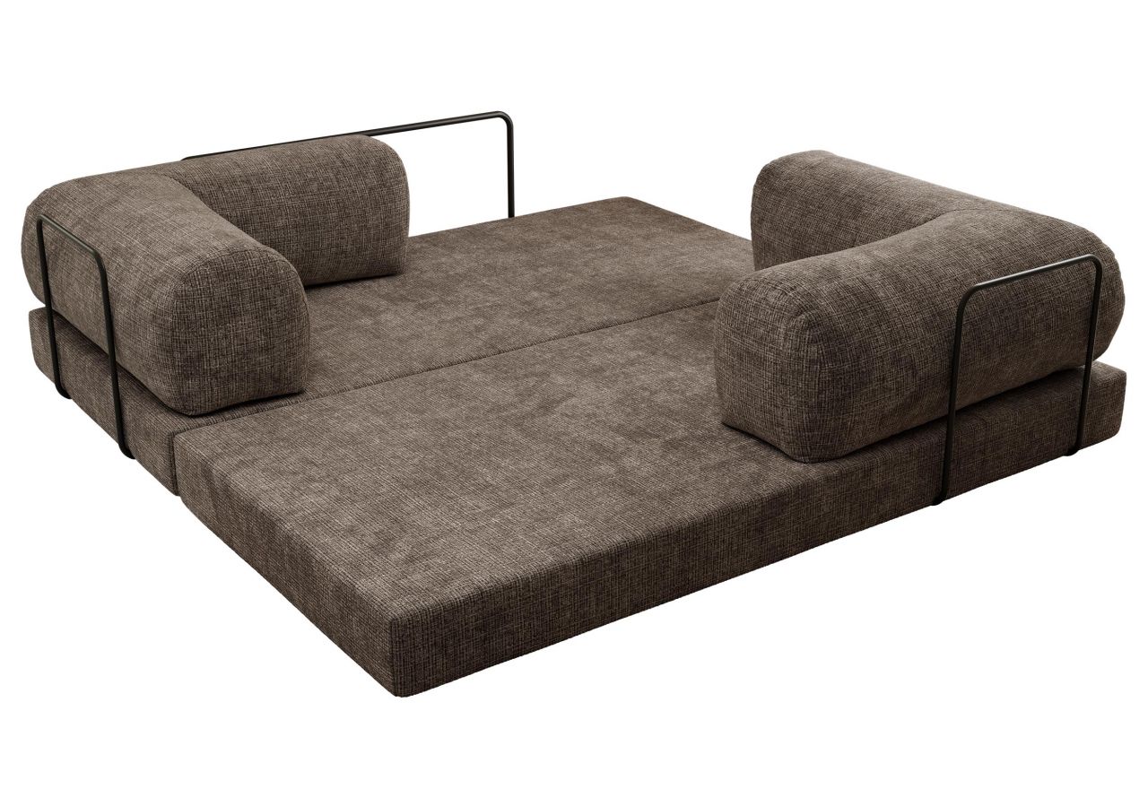 Sofa Orsetto - brązowy, szenil grubo tkany