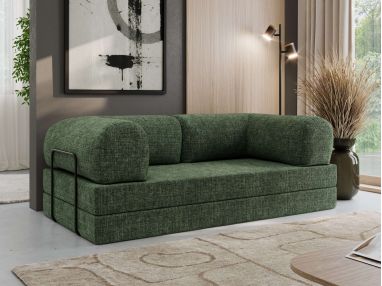 Sofa Orsetto - ciemnozielony, szenil grubo tkany