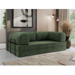 Sofa Orsetto - ciemnozielony, szenil grubo tkany