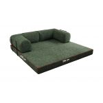 Sofa Orsetto - ciemnozielony, szenil grubo tkany