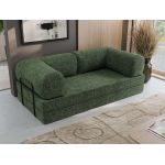 Sofa Orsetto - ciemnozielony, szenil grubo tkany