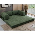 Sofa Orsetto - ciemnozielony, szenil grubo tkany