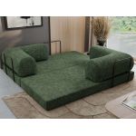 Sofa Orsetto - ciemnozielony, szenil grubo tkany