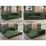 Sofa Orsetto - ciemnozielony, szenil grubo tkany