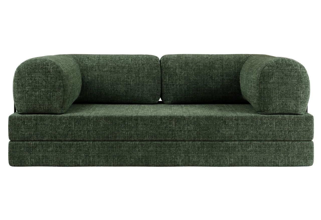 Sofa Orsetto - ciemnozielony, szenil grubo tkany