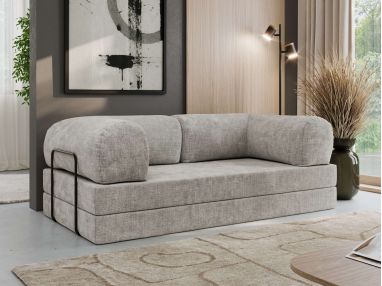 Sofa Orsetto - jasnoszary, szenil grubo tkany
