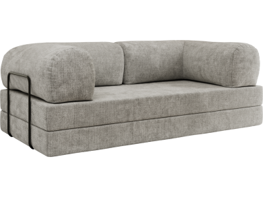 Sofa Orsetto - jasnoszary, szenil grubo tkany