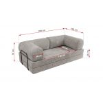 Sofa Orsetto - jasnoszary, szenil grubo tkany