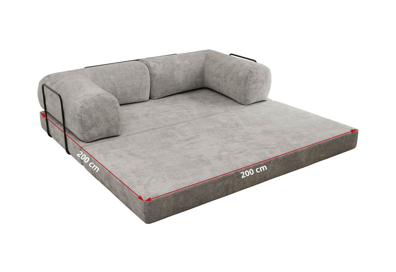 Sofa Orsetto - jasnoszary, szenil grubo tkany