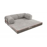 Sofa Orsetto - jasnoszary, szenil grubo tkany