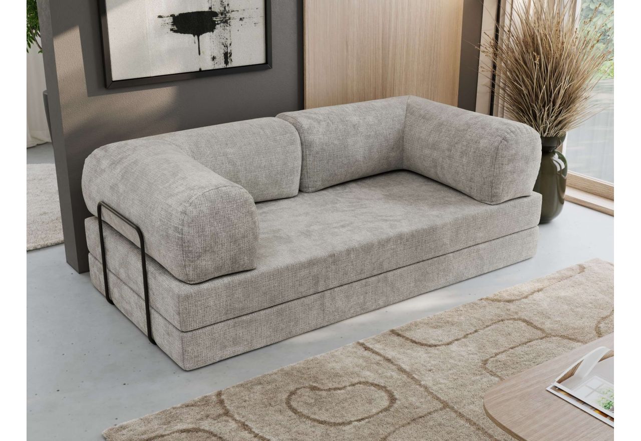 Sofa Orsetto - jasnoszary, szenil grubo tkany