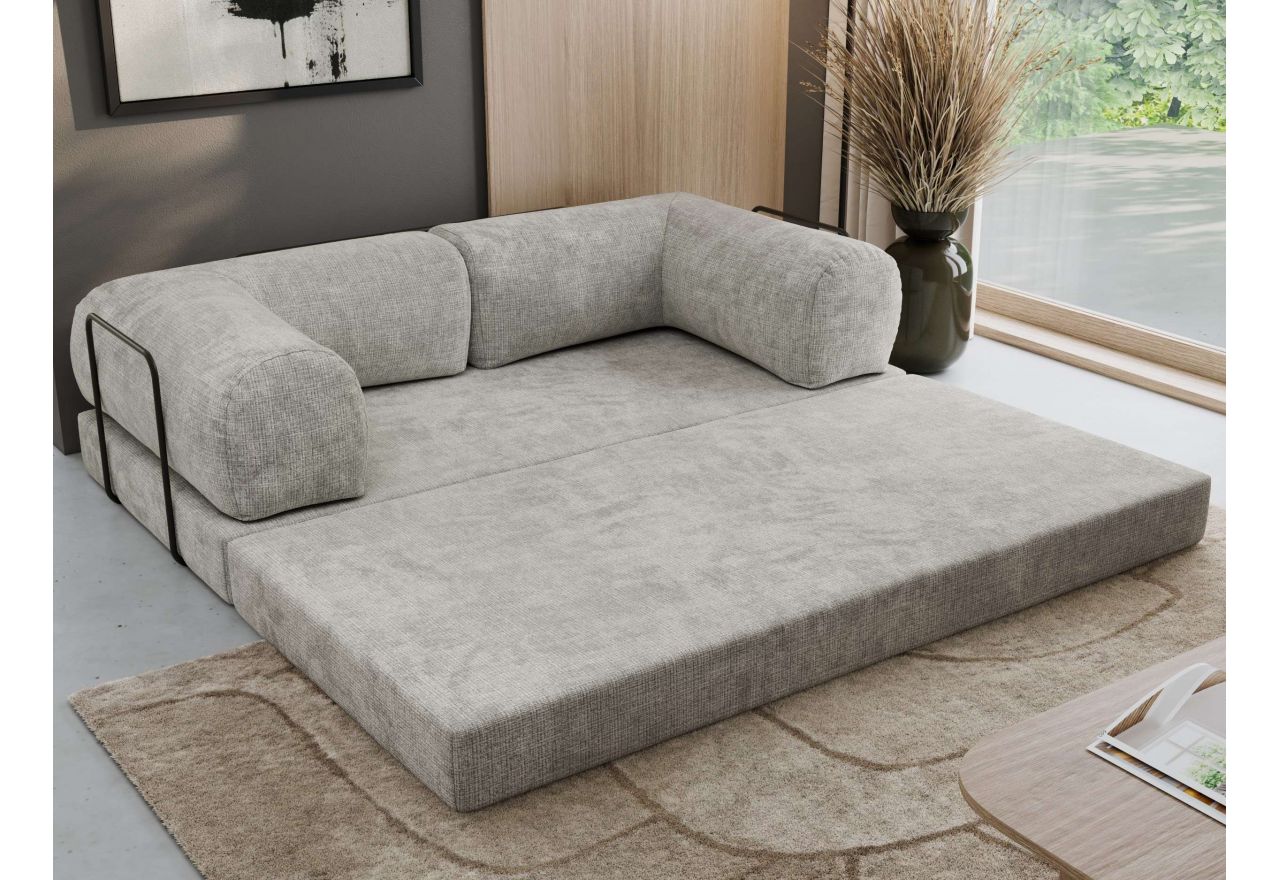 Sofa Orsetto - jasnoszary, szenil grubo tkany