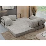 Sofa Orsetto - jasnoszary, szenil grubo tkany