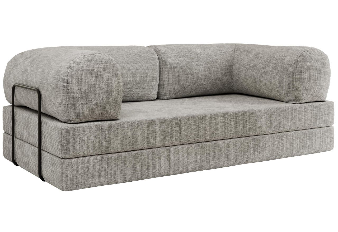 Sofa Orsetto - jasnoszary, szenil grubo tkany