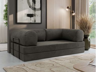 Sofa Orsetto - ciemnoszary, szenil grubo tkany