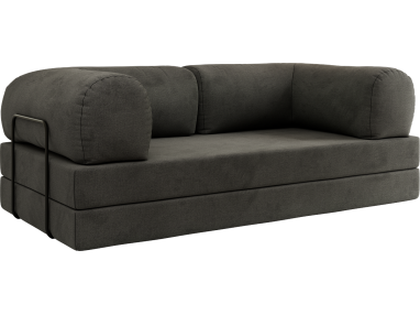 Sofa Orsetto - ciemnoszary, szenil grubo tkany