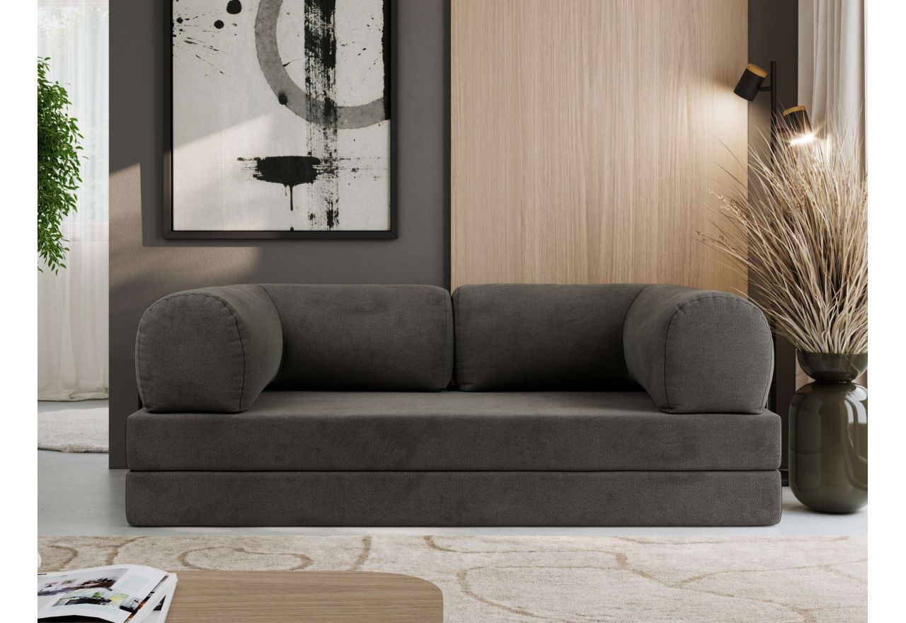 Sofa Orsetto - ciemnoszary, szenil grubo tkany